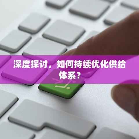 深度探讨,如何持续优化供给体系?