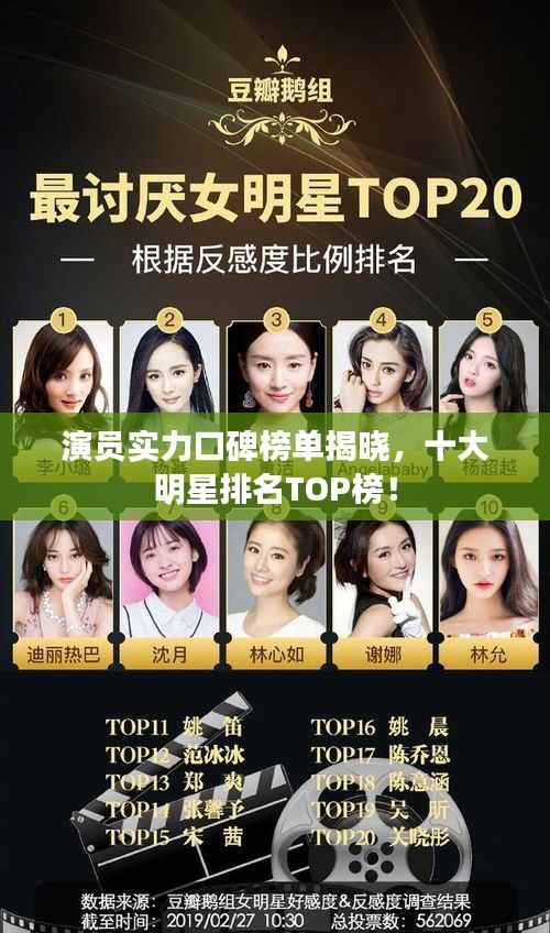 演员实力口碑榜单揭晓，十大明星排名TOP榜！
