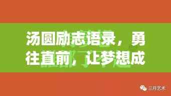 汤圆励志语录,勇往直前,让梦想成真!